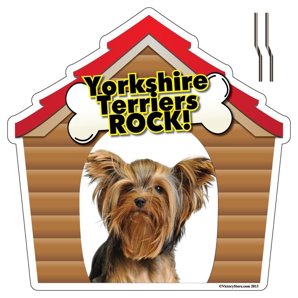 Yorkshire Terriers Rock! Dog Breed Yard Sign - Shaped Yard Sign - FREE SHIPPING