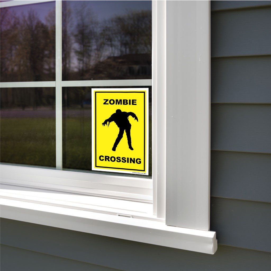 Zombie Crossing Sign or Sticker