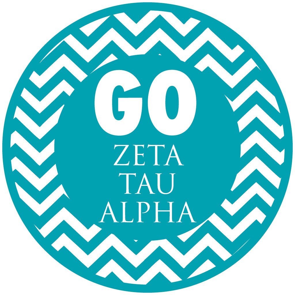 Zeta Tau Alpha Canvas Tote Bag - Chevron Stripes Design