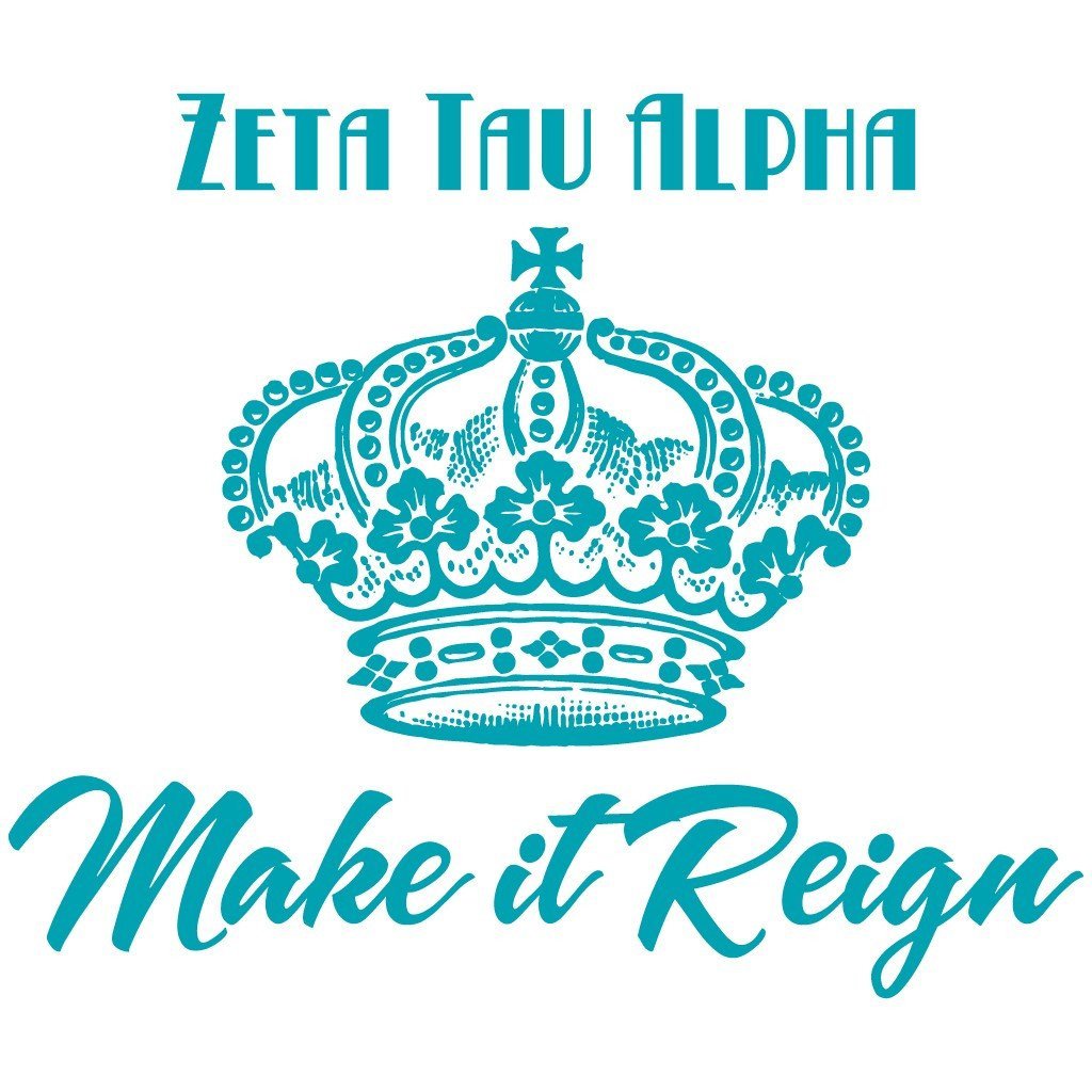 Zeta Tau Alpha Canvas Tote Bag - "Make it Reign" Design