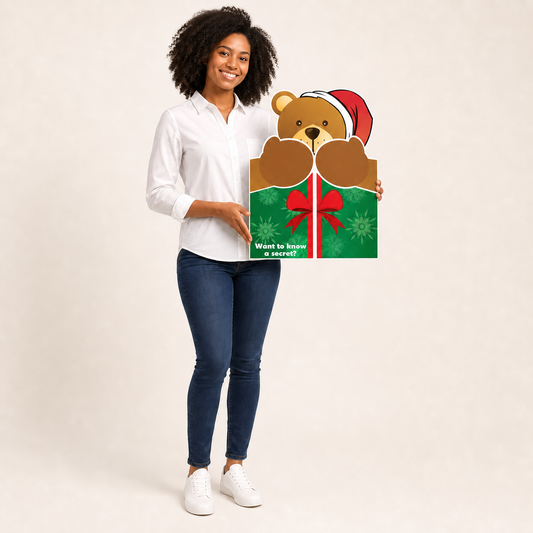 Giant Green Christmas Bear Hug Card