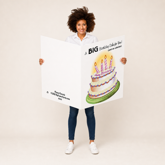 3' Giant Birthday Cake Birthday Greeting Card