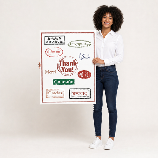 3' Custom Giant Thank You Greeting Card