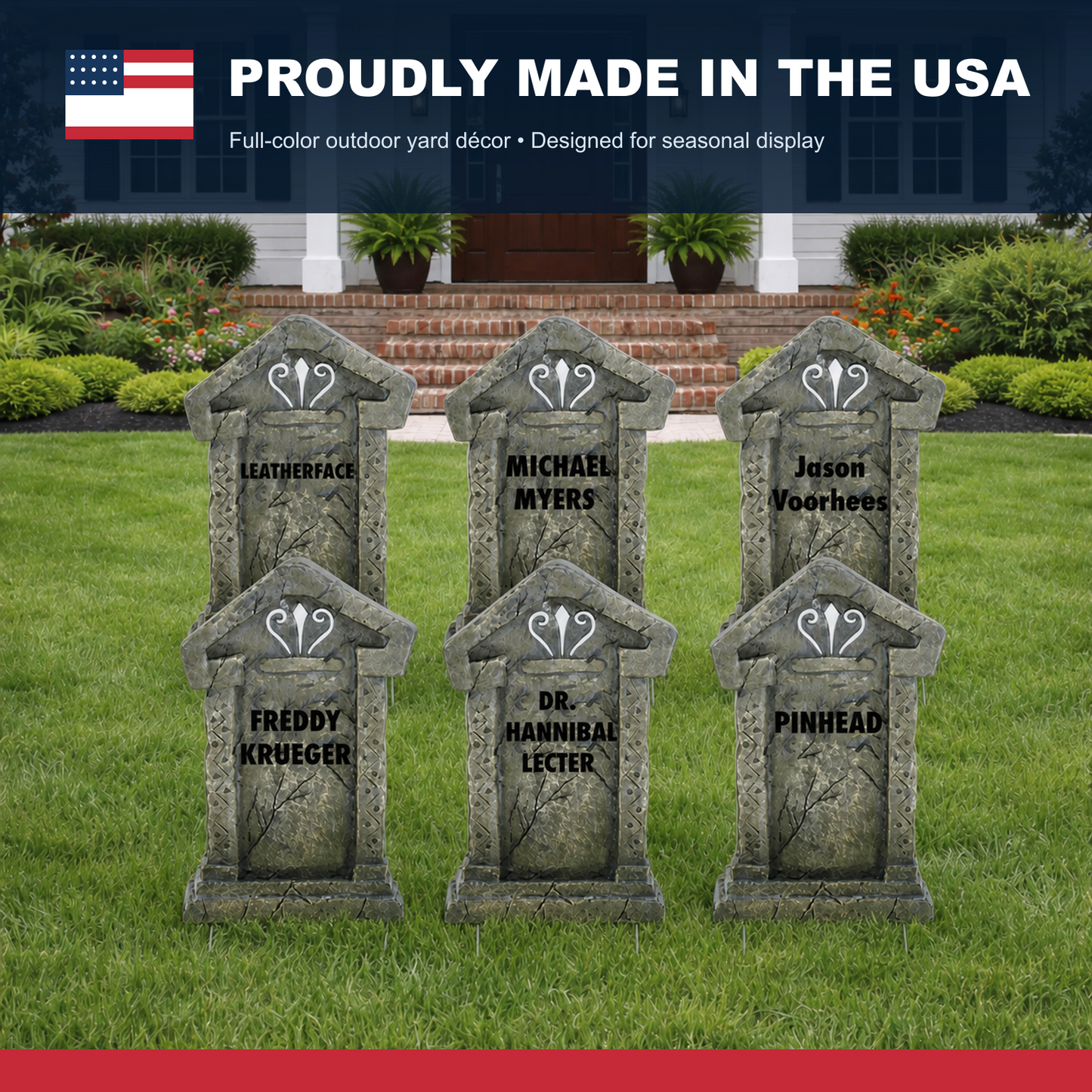 Halloween Serial Killer Tombstones Yard Card