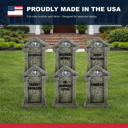 Halloween Serial Killer Tombstones Yard Card