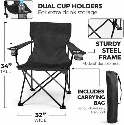 1 Mom Black Folding Camping Chair