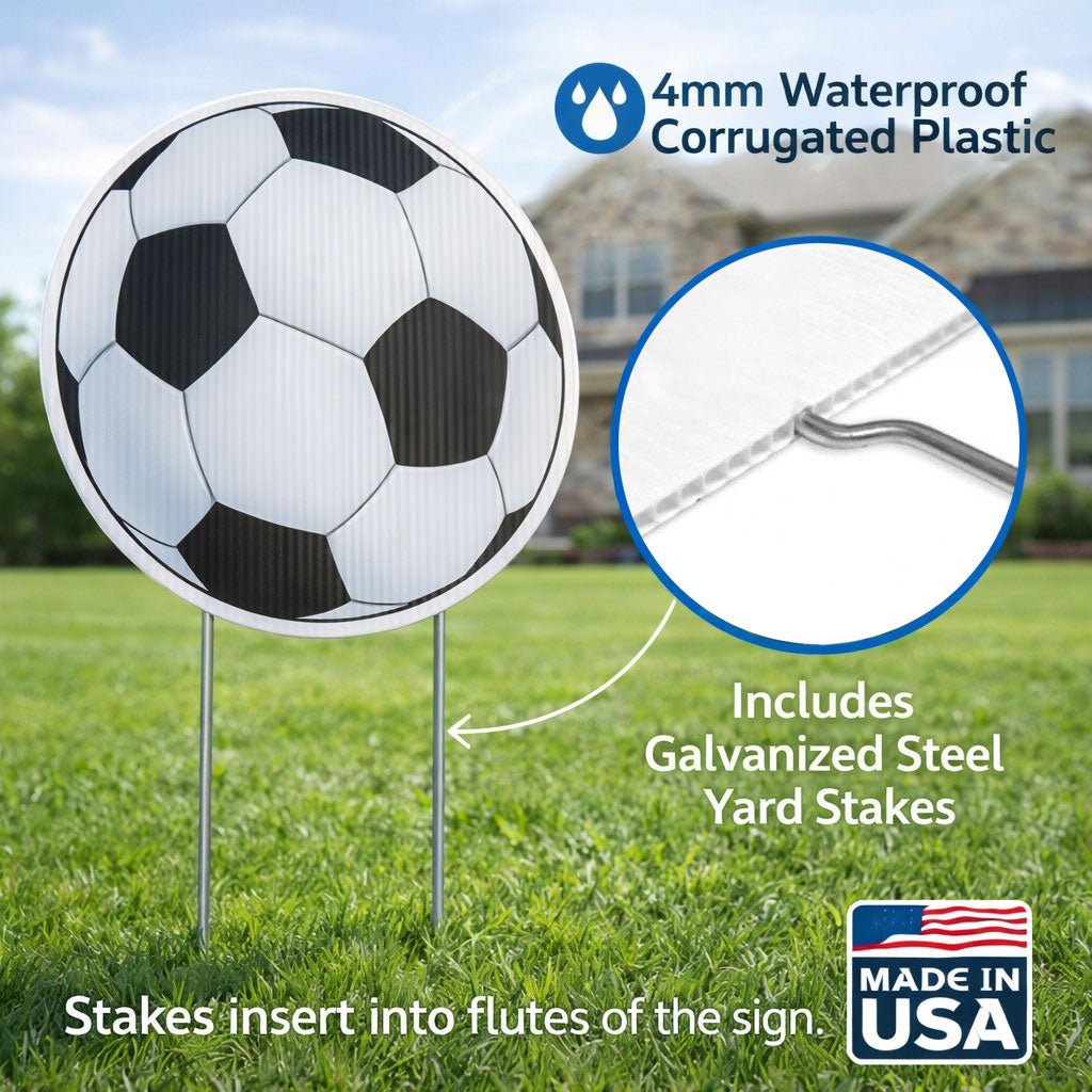 10 - Pack Sports Birthday Yard Signs Decorations with Stakes