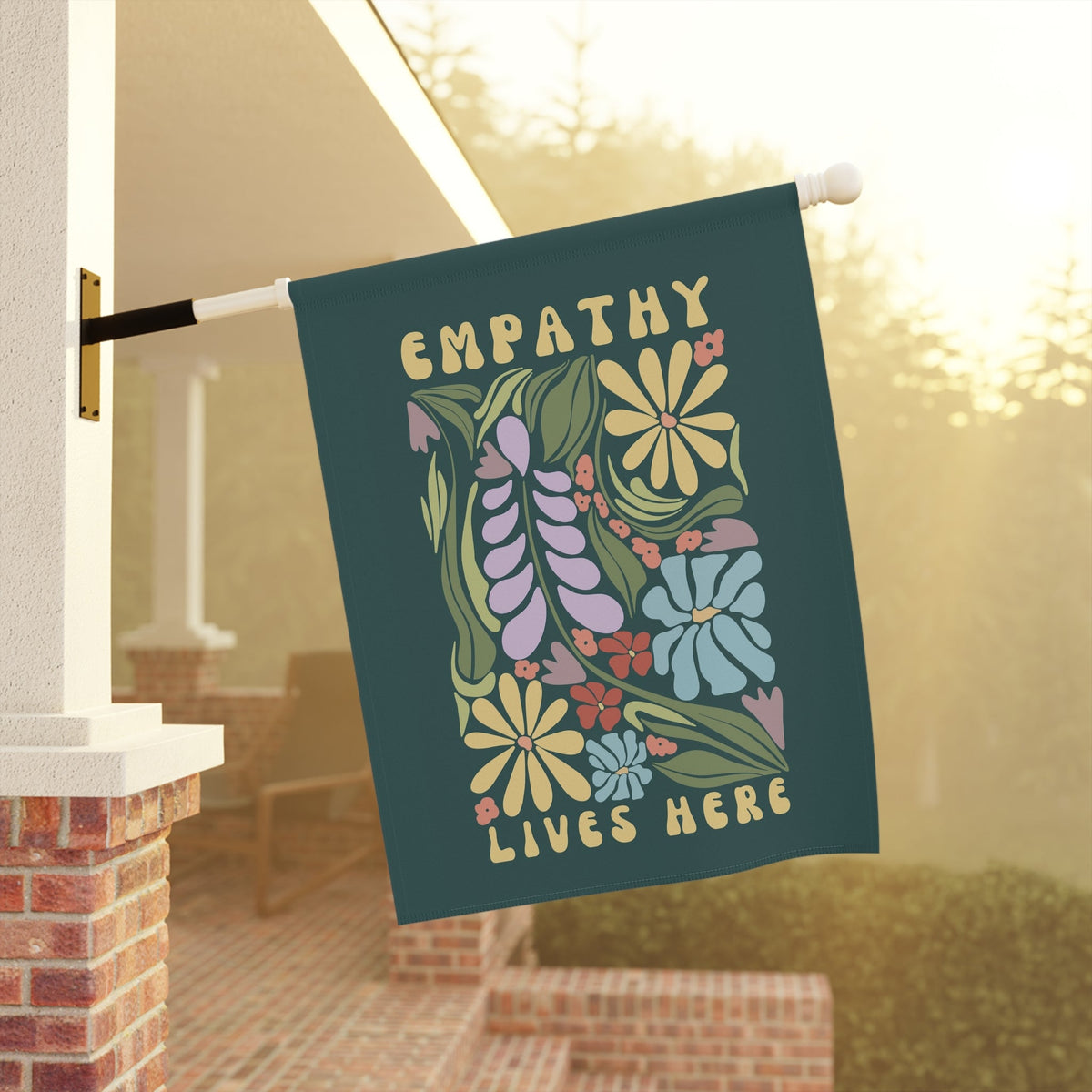 Empathy Lives Here Garden Flag