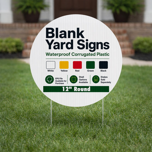 12" Round Corrugated Plastic Yard Sign Blank