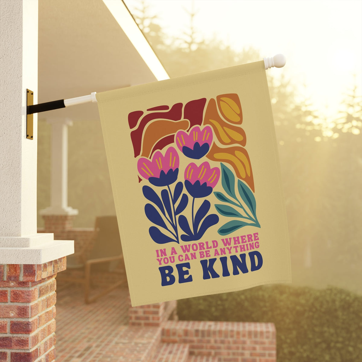 Be Kind Floral Garden Flag