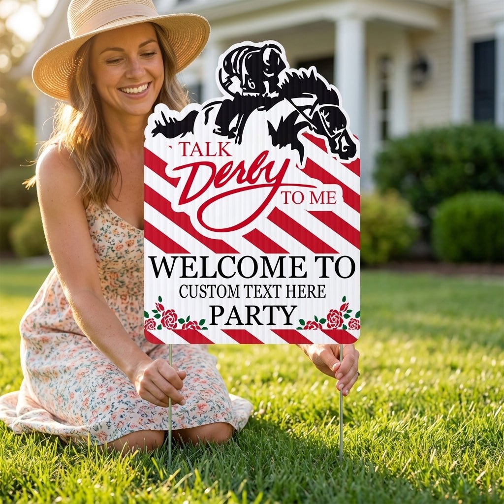 16"x 22" Custom Talk Derby to Me Yard Sign Set of 2