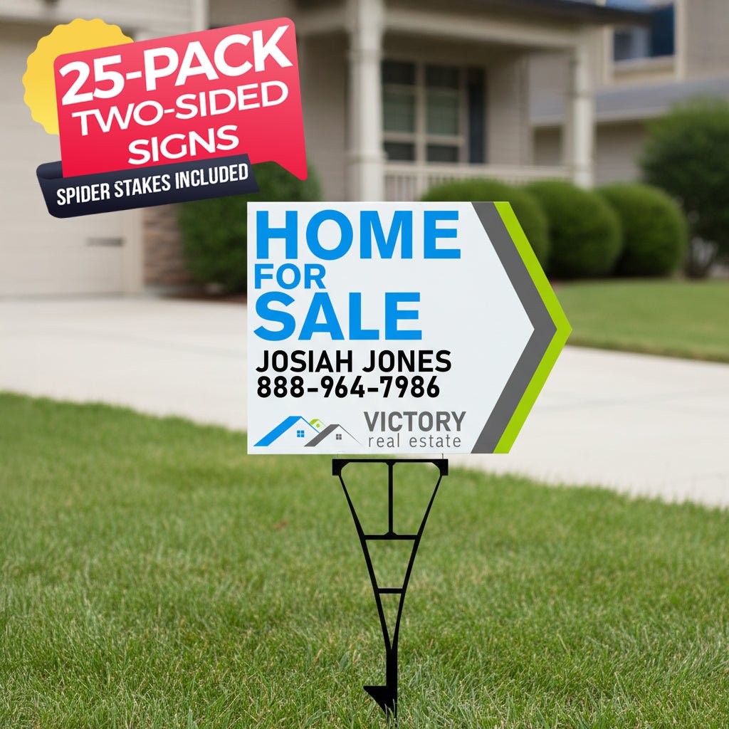 17.5"x23" 2 Sided Arrow Shaped Realtor Yard Signs Set