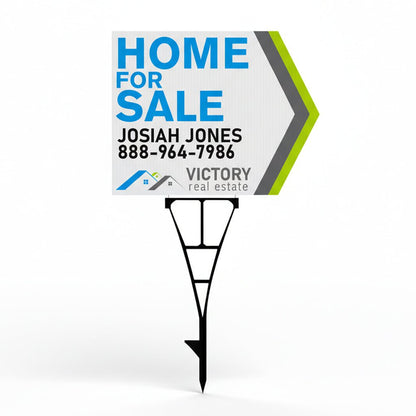 17.5"x23" 2 Sided Arrow Shaped Realtor Yard Signs Set