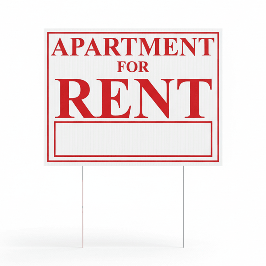 18" x 24" Apartment For Rent Yard Sign