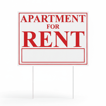 18" x 24" Apartment For Rent Yard Sign