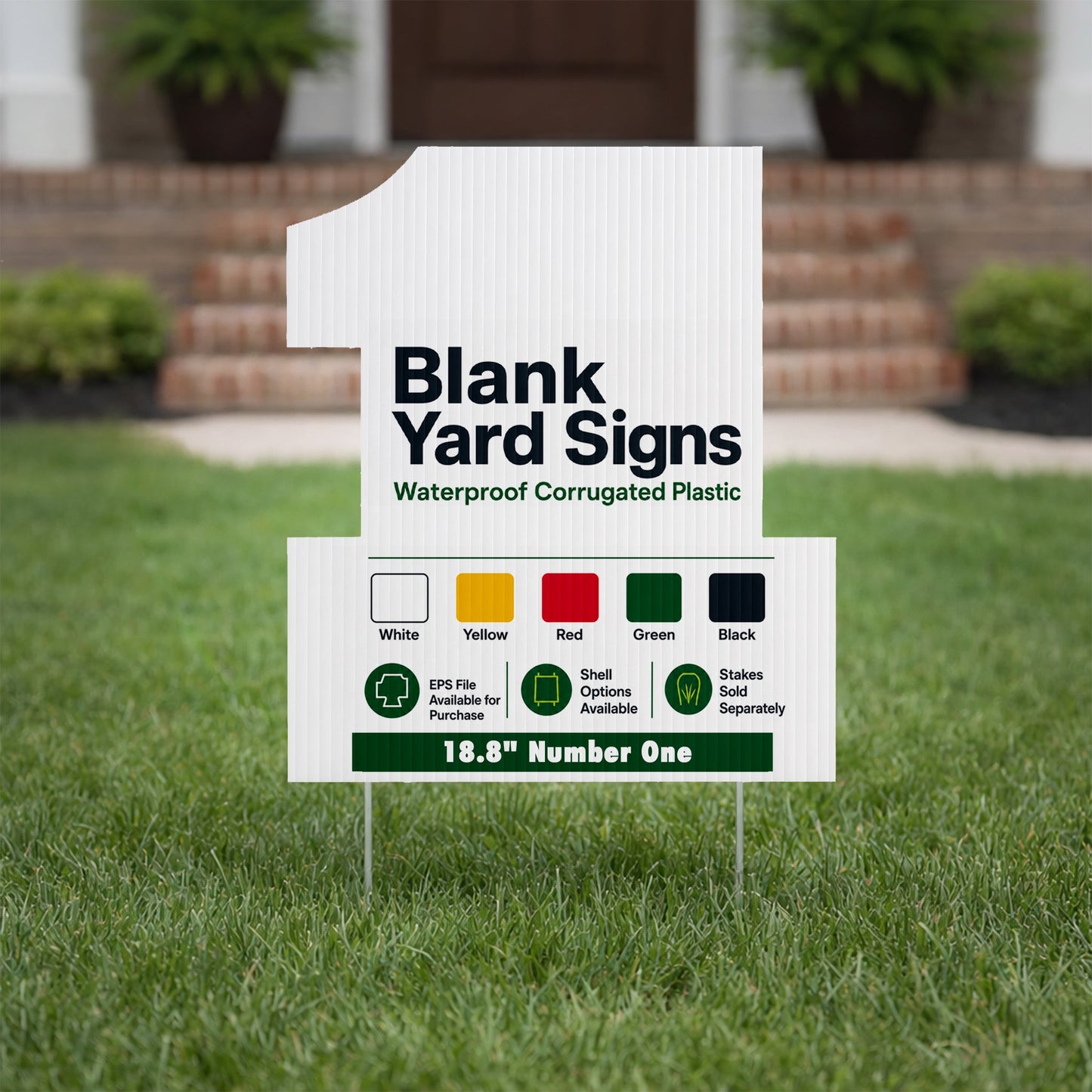 18.8" Number One Corrugated Plastic Yard Sign Blank