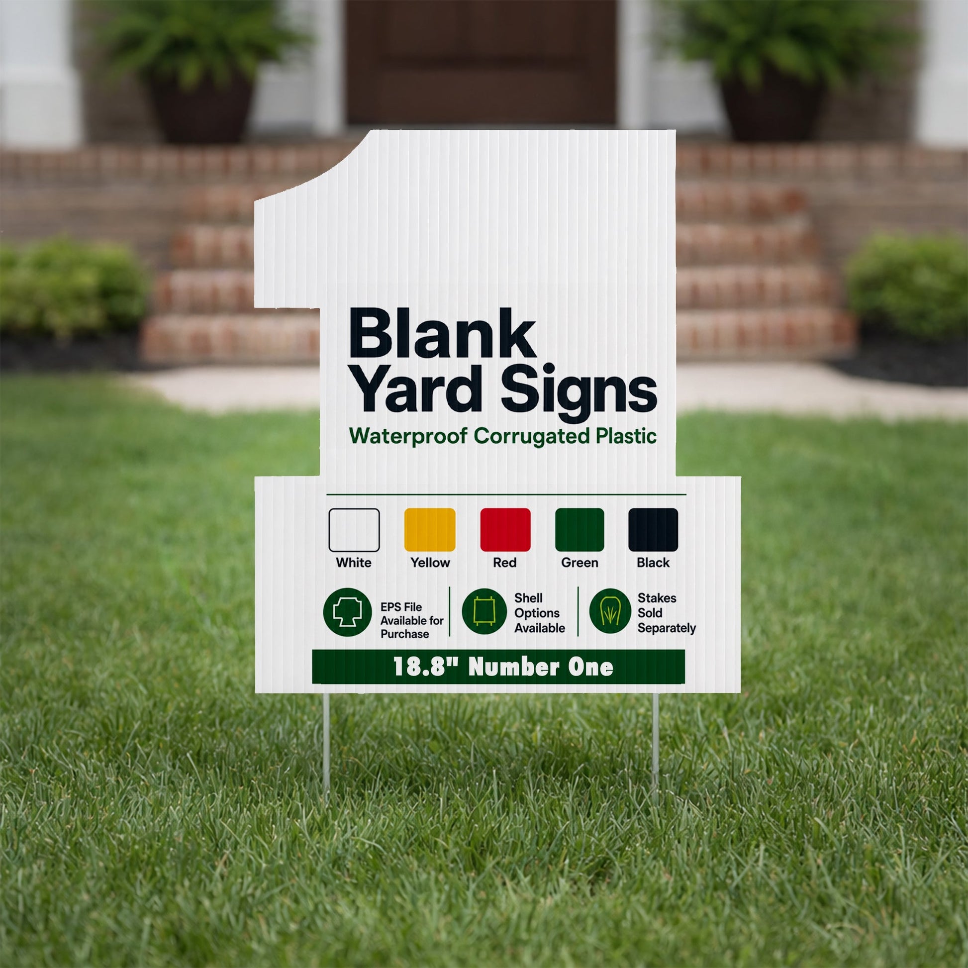 18.8" Number One Corrugated Plastic Yard Sign Blank