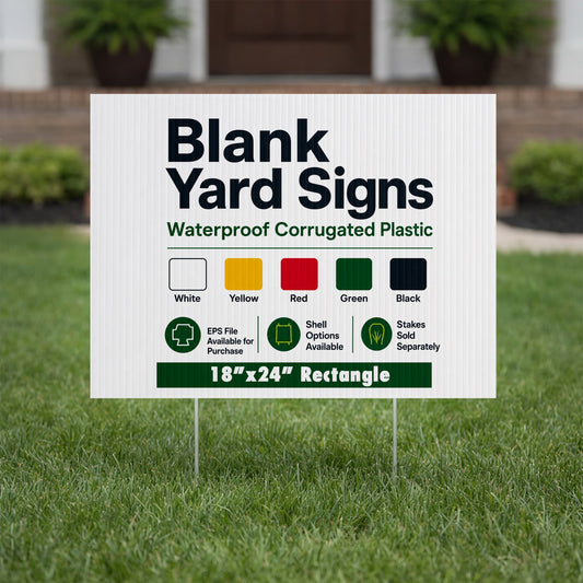 18"x24" 4mm Corrugated Plastic Blank Yard Signs