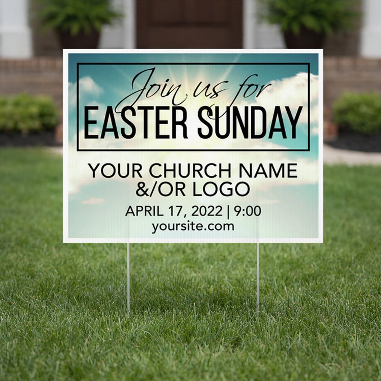 18"x24" Custom Easter Sunday Service Yard Sign