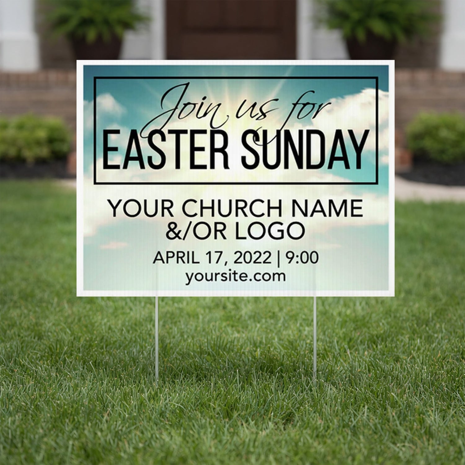 18"x24" Custom Easter Sunday Service Yard Sign