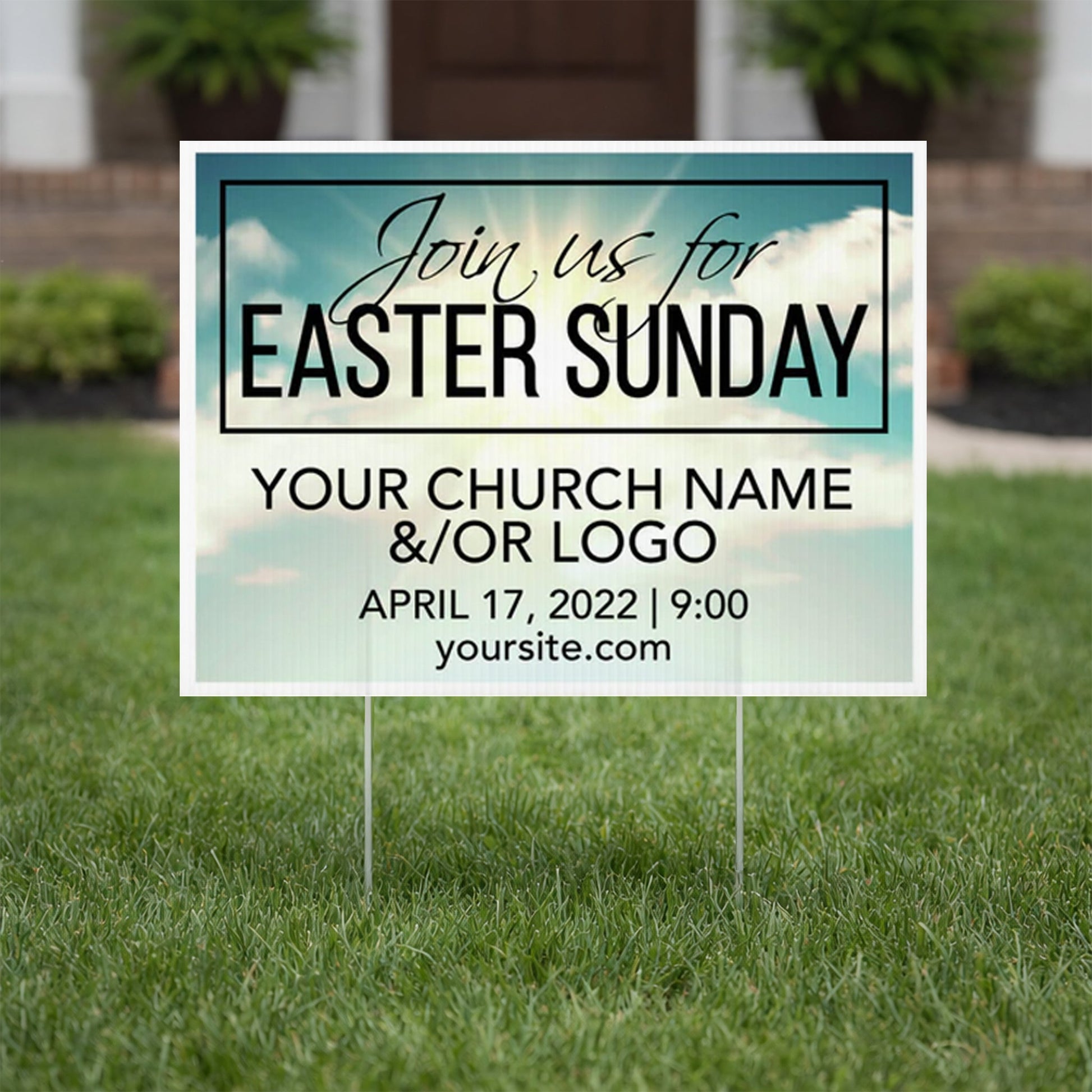 18"x24" Custom Easter Sunday Service Yard Sign