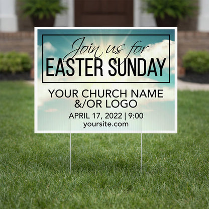 18"x24" Custom Easter Sunday Service Yard Sign