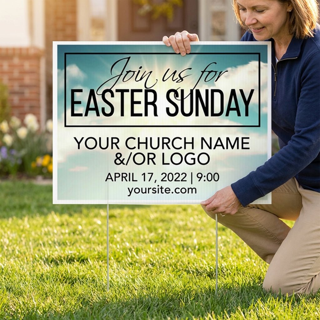 18"x24" Custom Easter Sunday Service Yard Sign