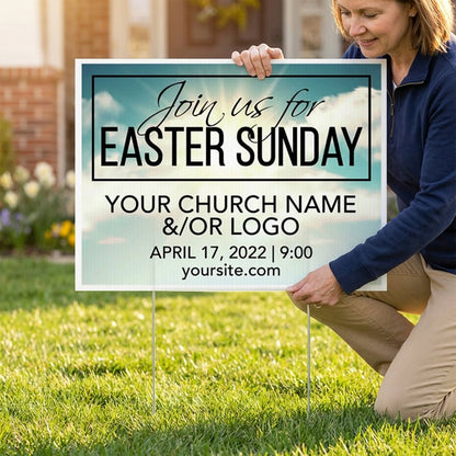 18"x24" Custom Easter Sunday Service Yard Sign