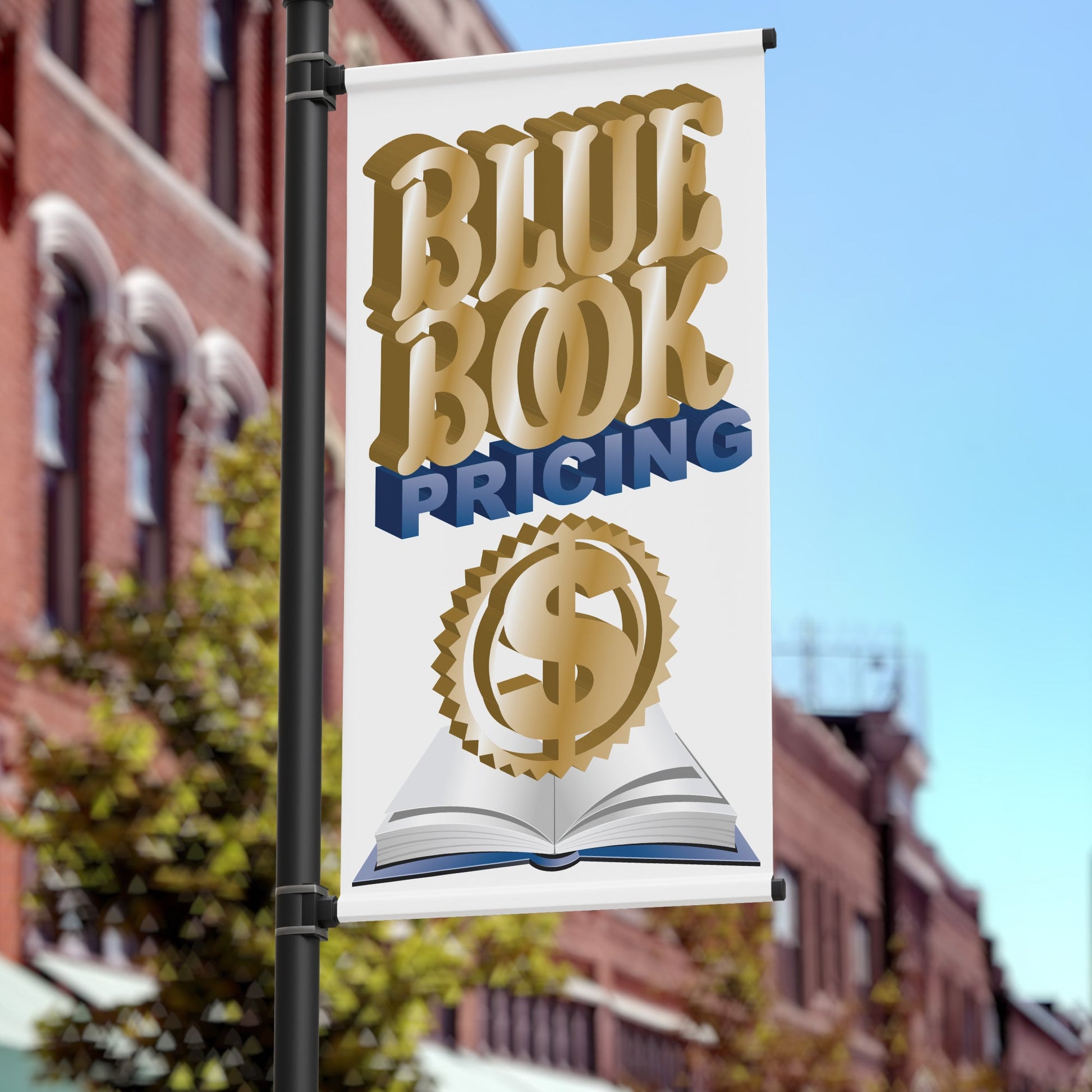 18"x36" Auto Sales Pole Banner, Bluebook Pricing