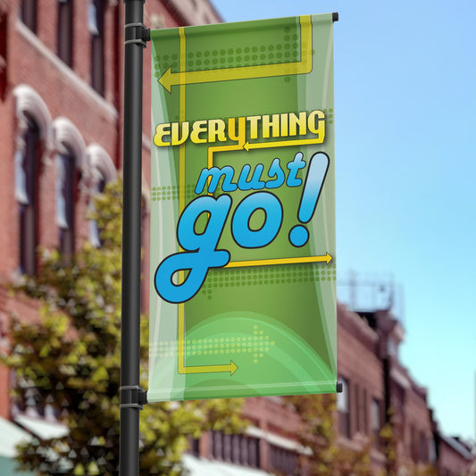 18"x36" Business Pole Banner, Everything Must Go