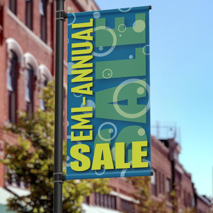 18"x36" Business Pole Banner, Semi - annual Sale