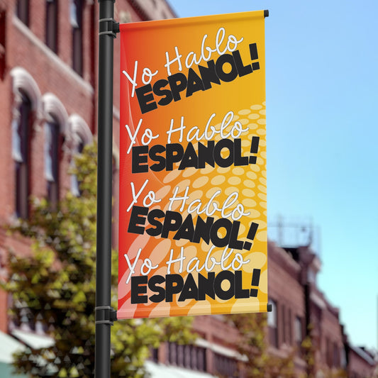 18"x36" Business Pole Banner, Yo Hablo Espanol