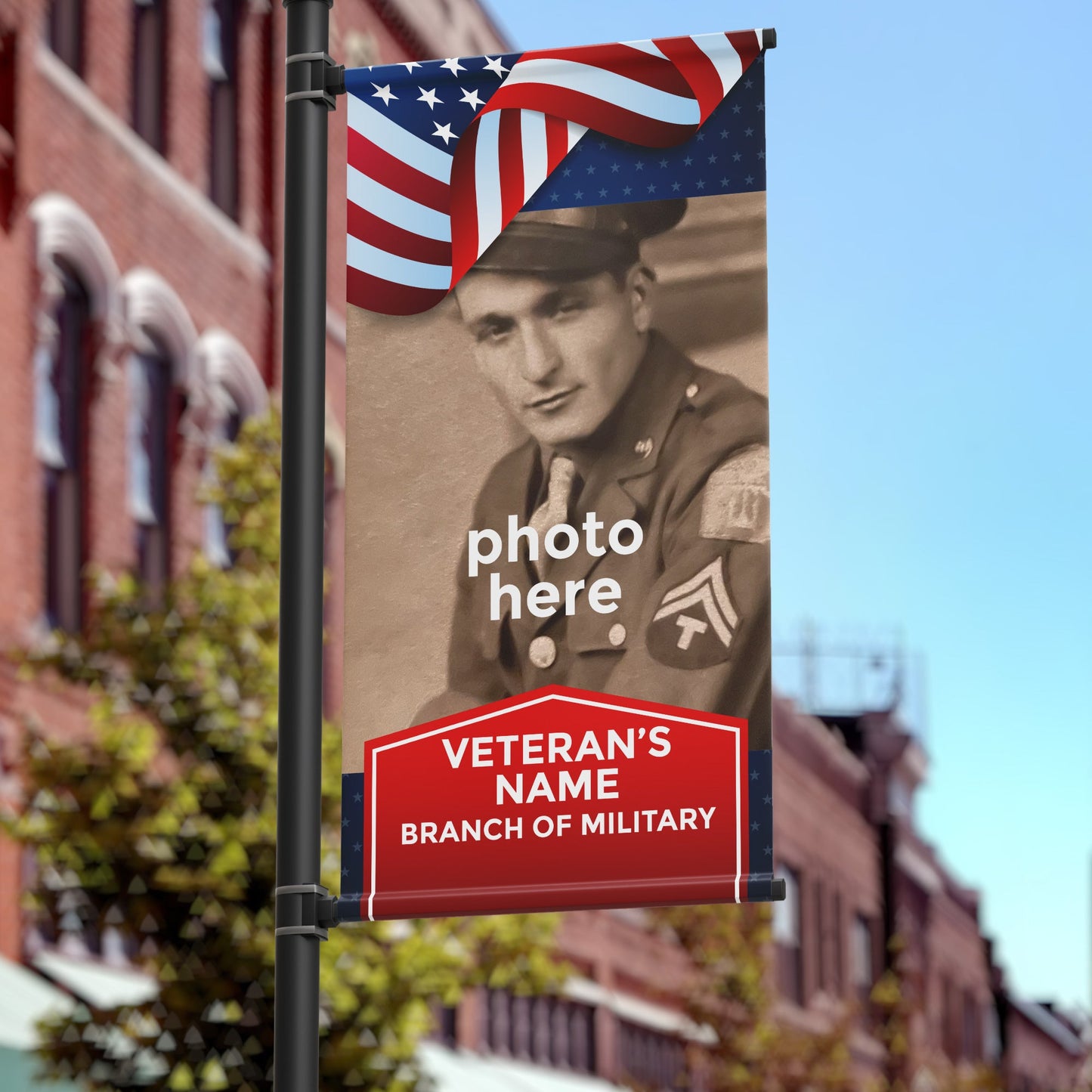 18"x36" Custom Veteran Pole Banner