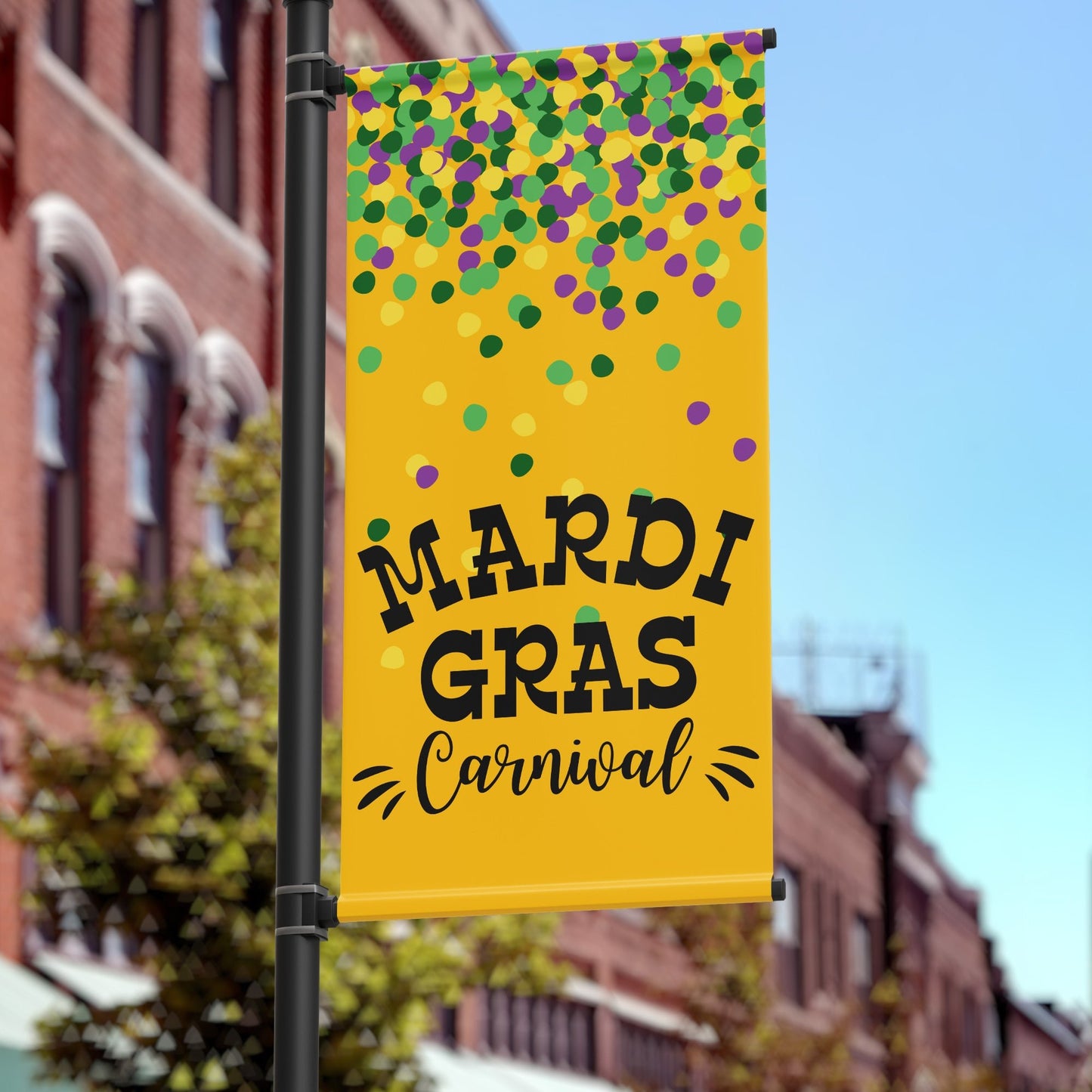 18"x36" Mardi Gras Pole Banner, Carnival