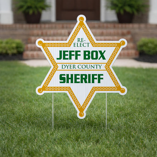 19.75" x 22.5" Sheriff Star Shaped Yard Sign