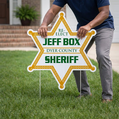 19.75" x 22.5" Sheriff Star Shaped Yard Sign