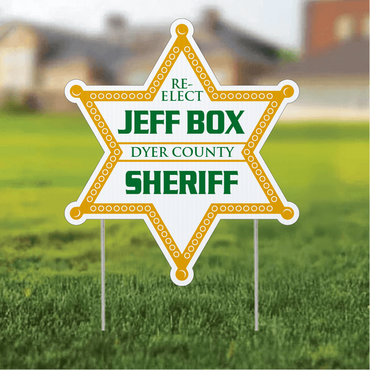 19.75" x 22.5" Sheriff Star Shaped Yard Sign