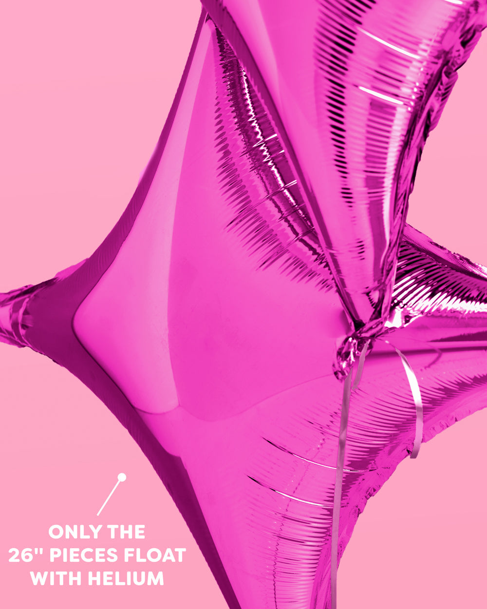 Pink Sparkle Balloon - 6 pc pink foil set