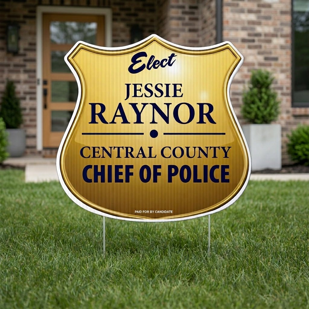 20.5x21.3 Police Badge Shaped Yard Sign