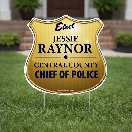 20.5x21.3 Police Badge Shaped Yard Sign