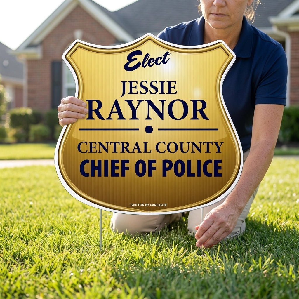 20.5x21.3 Police Badge Shaped Yard Sign