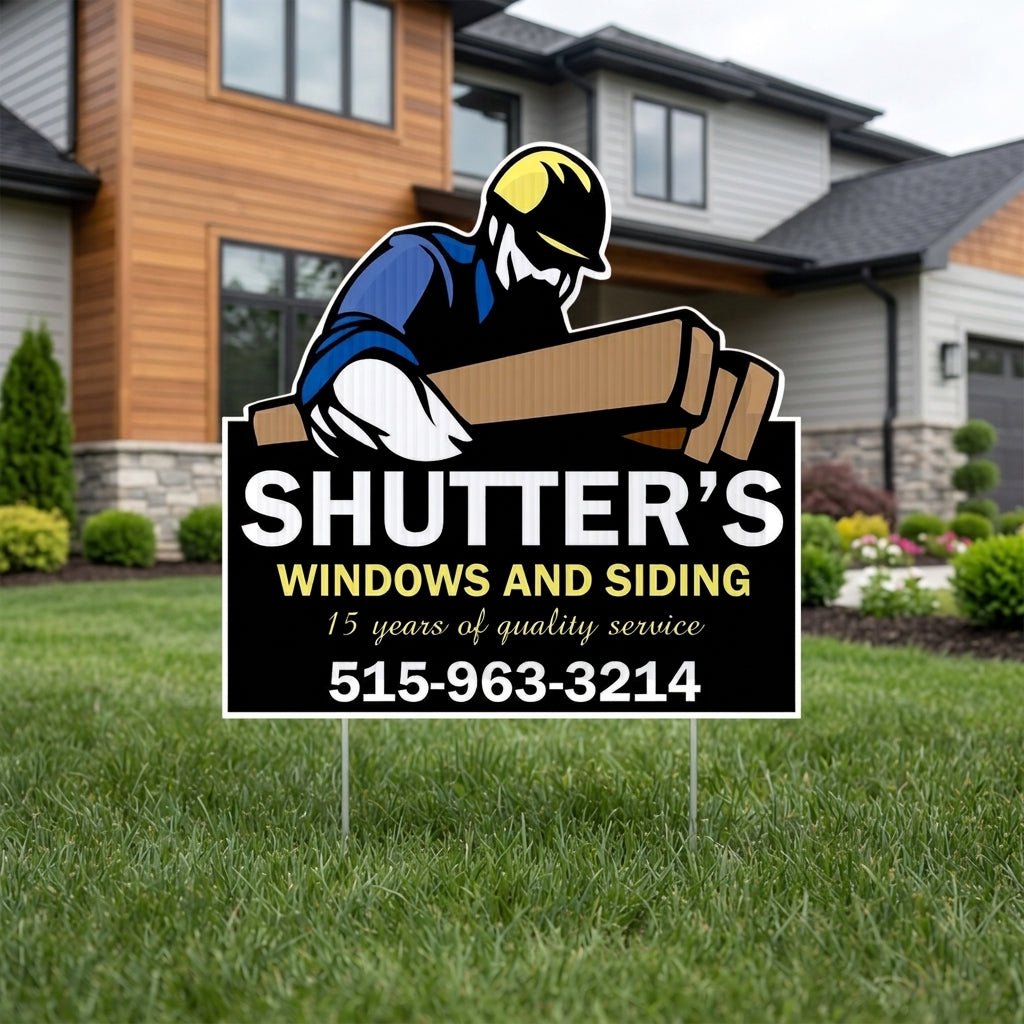 20.8"x20.8" Construction Worker Shaped Yard Sign
