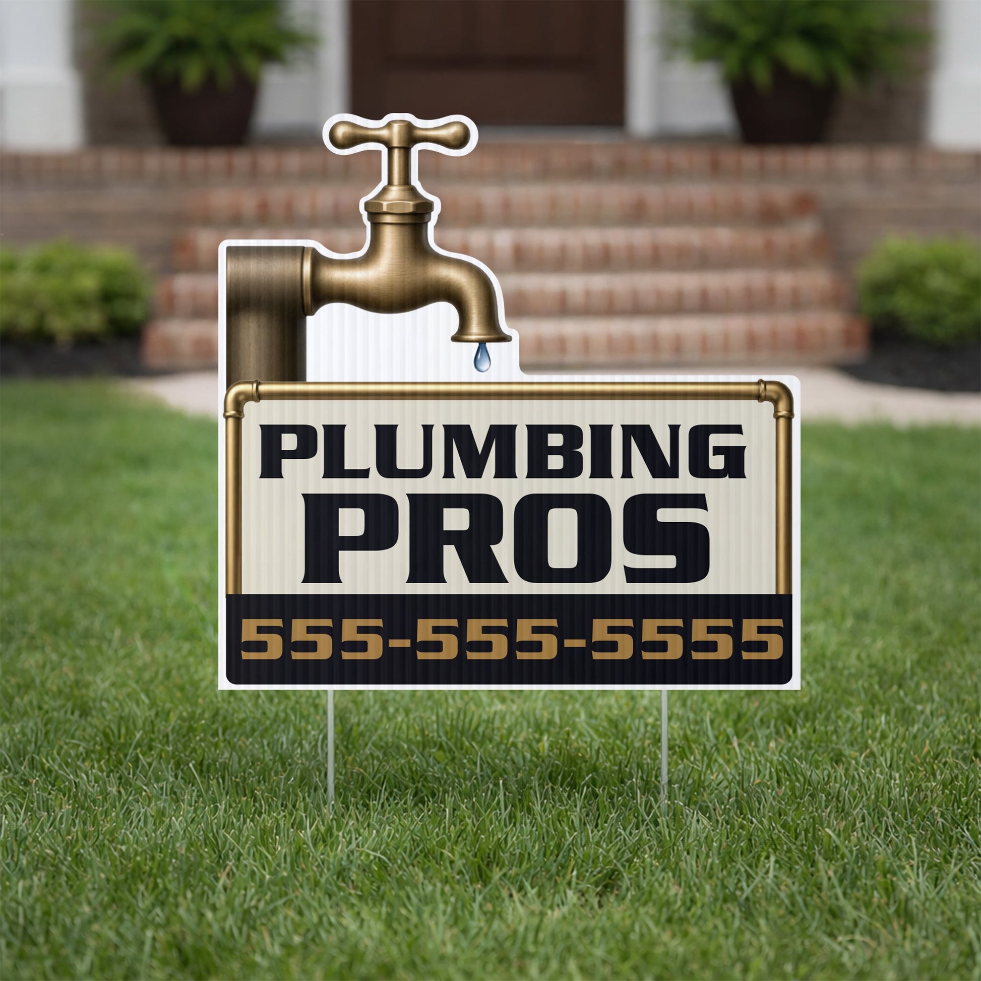 21"×20.8" Custom Plumbing Faucet Shaped Yard Sign