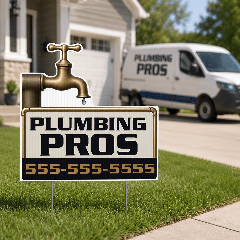 21"×20.8" Custom Plumbing Faucet Shaped Yard Sign