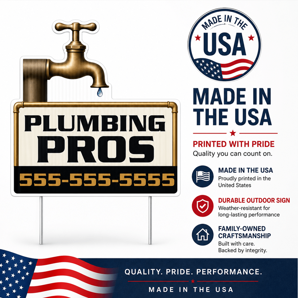 21"×20.8" Custom Plumbing Faucet Shaped Yard Sign