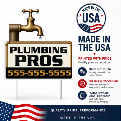 21"×20.8" Custom Plumbing Faucet Shaped Yard Sign