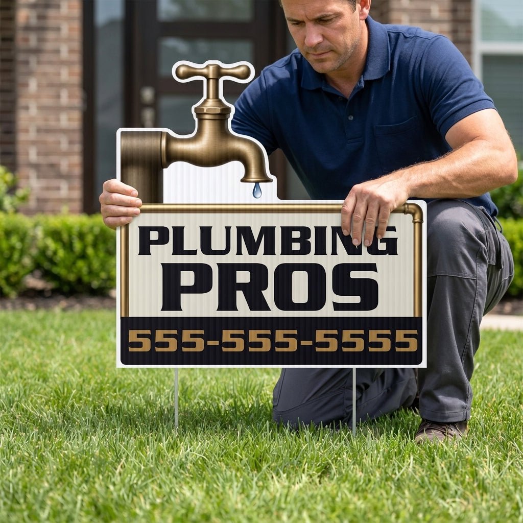 21"×20.8" Custom Plumbing Faucet Shaped Yard Sign