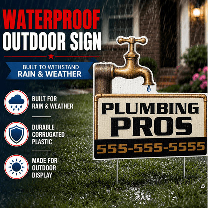 21"×20.8" Custom Plumbing Faucet Shaped Yard Sign