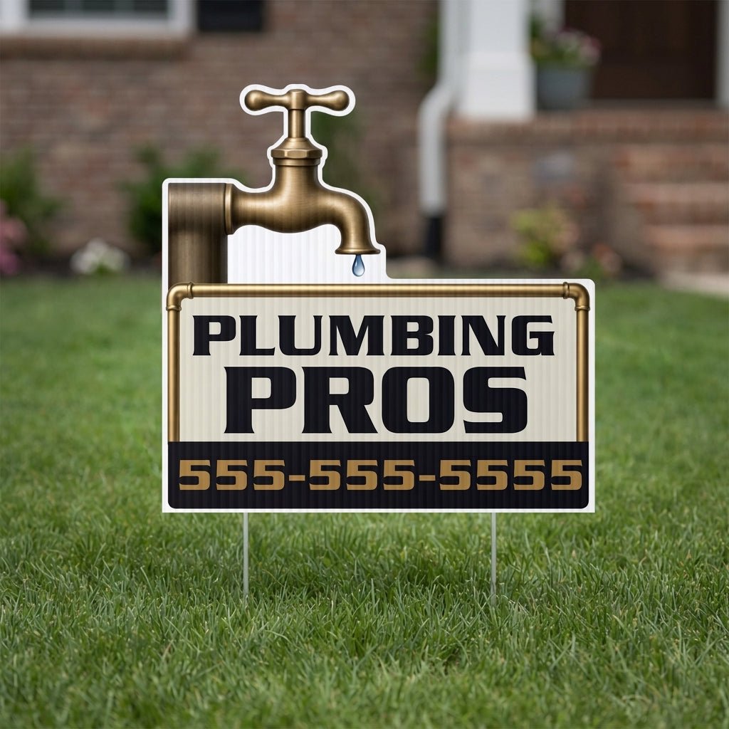 21"×20.8" Custom Plumbing Faucet Shaped Yard Sign
