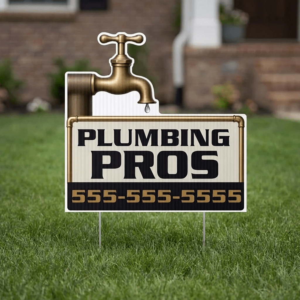 21"×20.8" Custom Plumbing Faucet Shaped Yard Sign